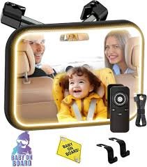 SHEGZHUC Baby Autospiegel met Verlichting - 360° Rotatie