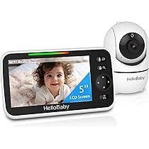 HelloBaby Video Babyfoon met Camera en Nachtzicht - 5'' Scherm